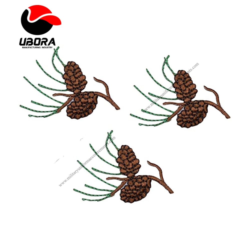 Spk Art 3 Pcs Pine Cones Needles Embroidery Applique Iron On Patch, Sew on Patches Badge DIY Craft